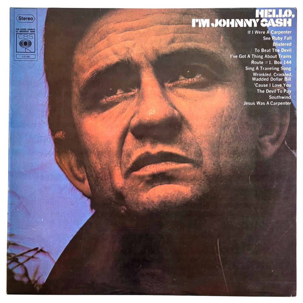 Johnny Cash Hello I'm Johnny Cash Vinyl LP 1970 CBS Italian Pressing S 63796